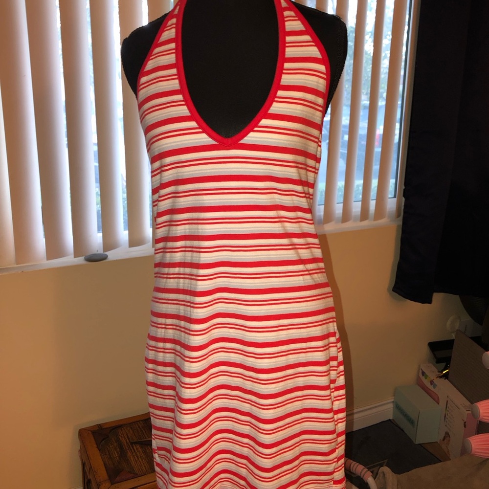 wild fable Red and White Striped Midi Dress